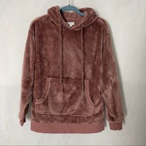 Colsie Size M Fuzzy Pink Hoodie